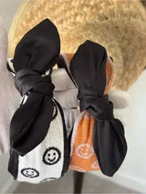 🖤😊 2 Smiley Face Bow Knot Headbands Set Trendy Cute Coquette NWT ✨