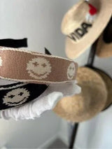 😊✨ 2 Smiley Face Knit Headbands Set Black Pink Cute Y2K Preppy NWT