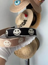😊✨ 2 Smiley Face Knit Headbands Set Black Pink Cute Y2K Preppy NWT