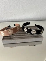 😊✨ 2 Smiley Face Knit Headbands Set Black Pink Cute Y2K Preppy NWT