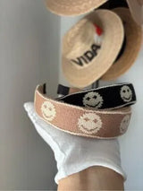 😊✨ 2 Smiley Face Knit Headbands Set Black Pink Cute Y2K Preppy NWT