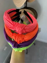 🌈✨ Neon Knot Headbands Set Bright Pink Orange Green Purple NWT Cute Fun