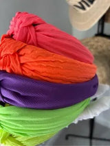🌈✨ Neon Knot Headbands Set Bright Pink Orange Green Purple NWT Cute Fun