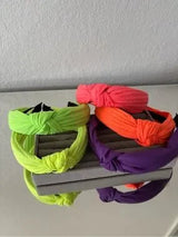 🌈✨ Neon Knot Headbands Set Bright Pink Orange Green Purple NWT Cute Fun
