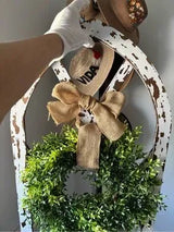 🏡 Rustic Farmhouse Arched Window Frame Wall Decor w/ Greenery Wreath Large