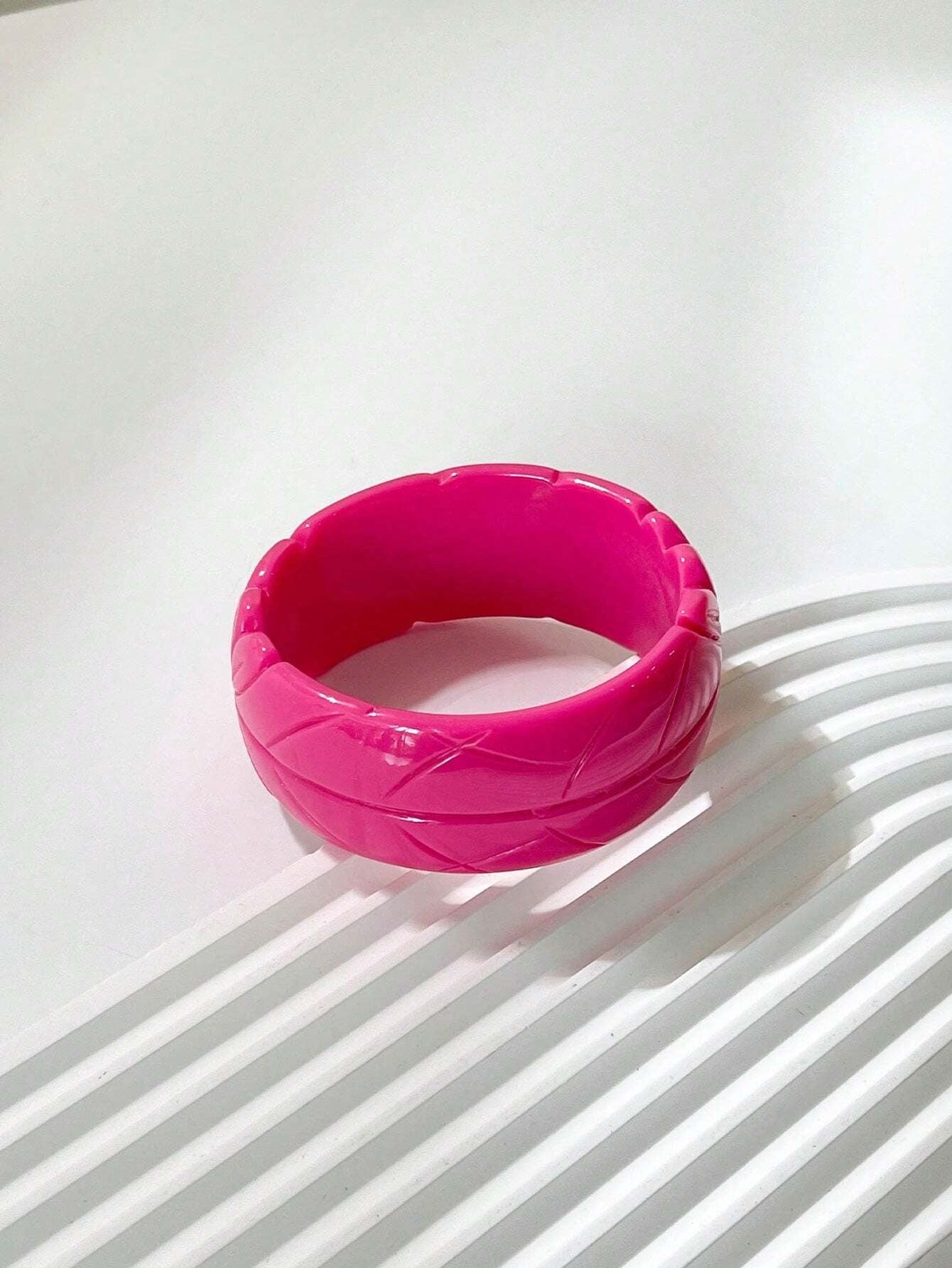 💖🧡💙 3-Piece Candy Color Floral Resin Bangle Bracelet Set