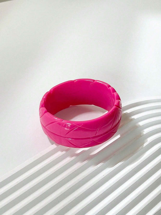 💖🧡💙 3-Piece Candy Color Floral Resin Bangle Bracelet Set