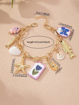 🐚⭐ Handmade Summer Beach Starfish & Shell Charm Bracelet